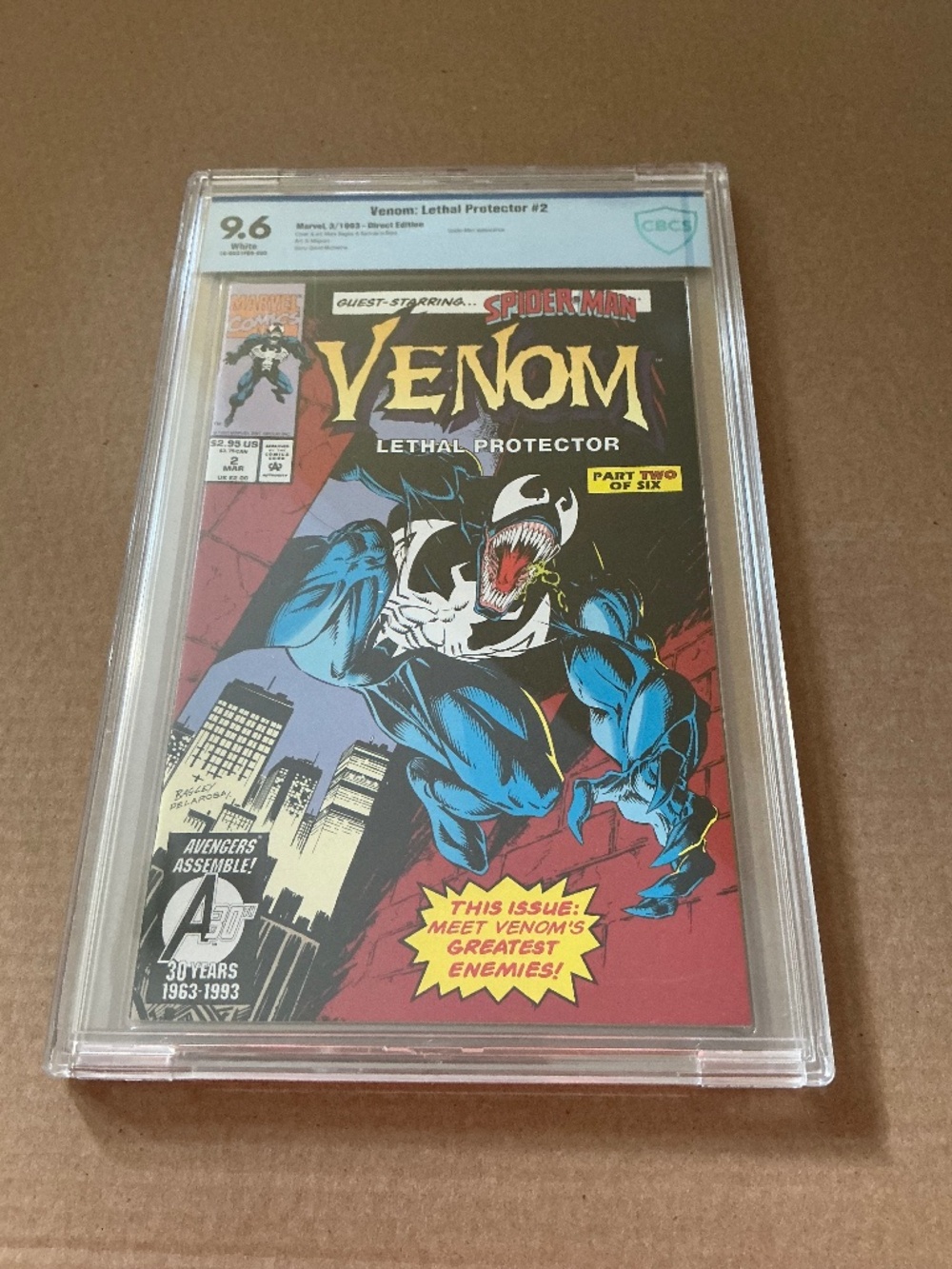 Venom Lethal Protector 2 CBCS 9.6 Bagley Marvel Comics 1993